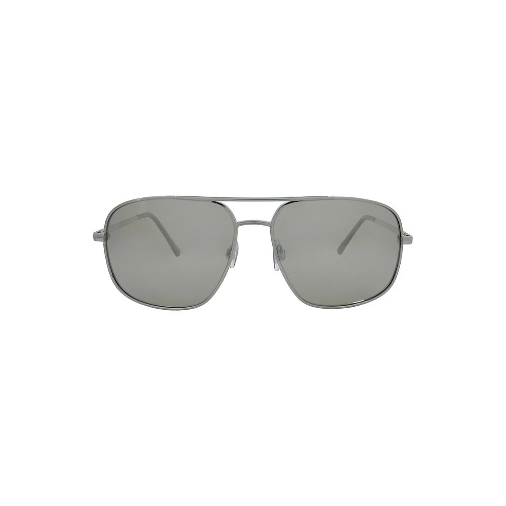 55M Modified Square Aviator Polarized Sunglasses