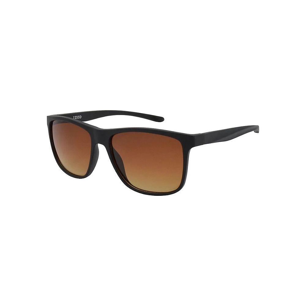 52MM Modified Sport Wide-Fit Rectangular Sunglasses