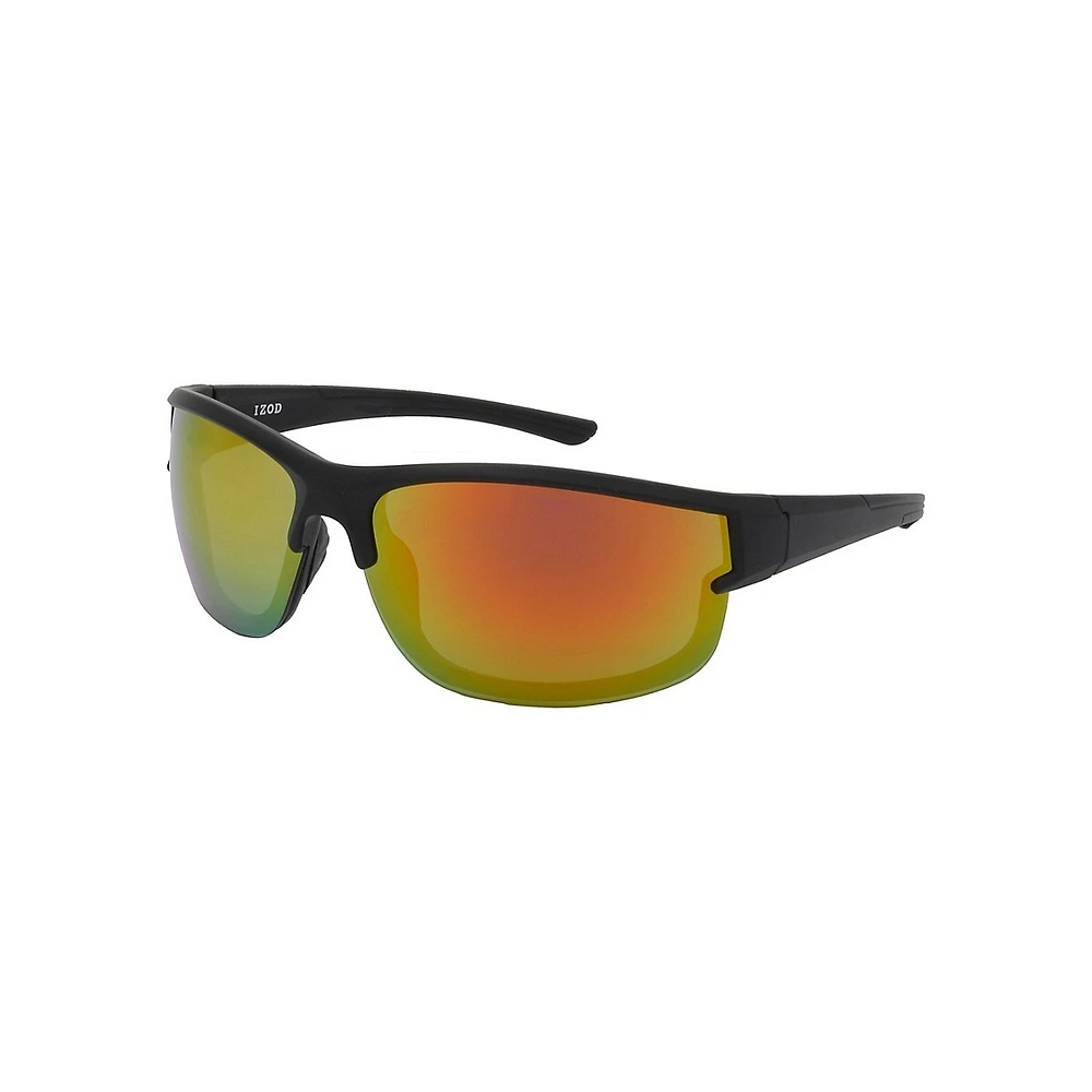 Lunettes de soleil Sport à bouclier miroir semi-sans monture 62 mm