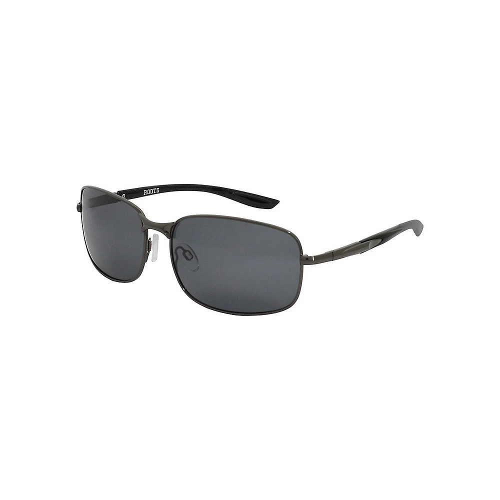 Lunettes de soleil rectangulaires modifiées à verres polarisés, 57 mm