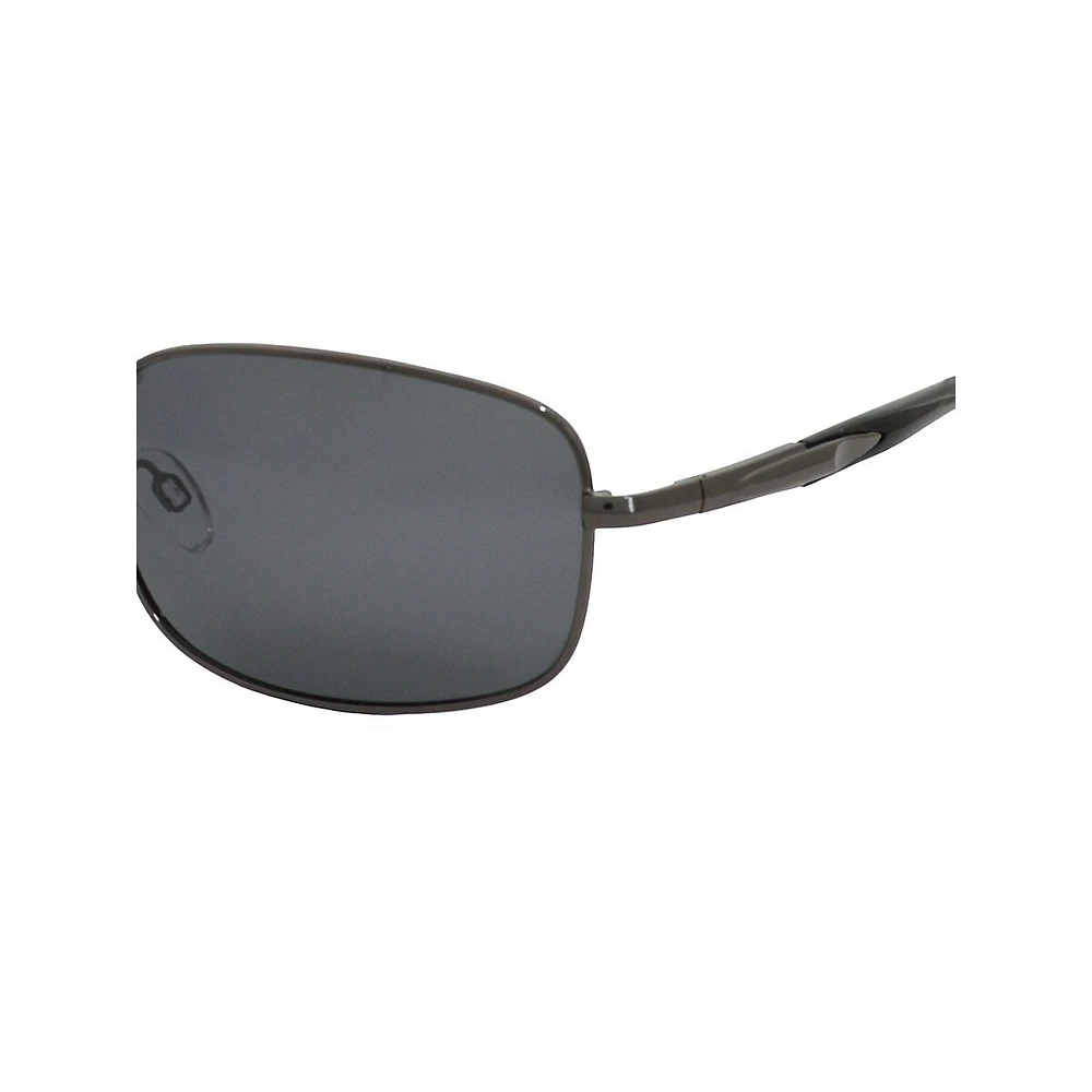 Lunettes de soleil rectangulaires modifiées à verres polarisés, 57 mm