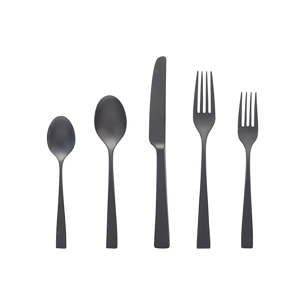 Atlas Matte Black 20-Piece Flatware Set