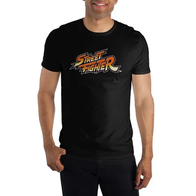 Street Fighter Classic Retro Logo Black T-shirt