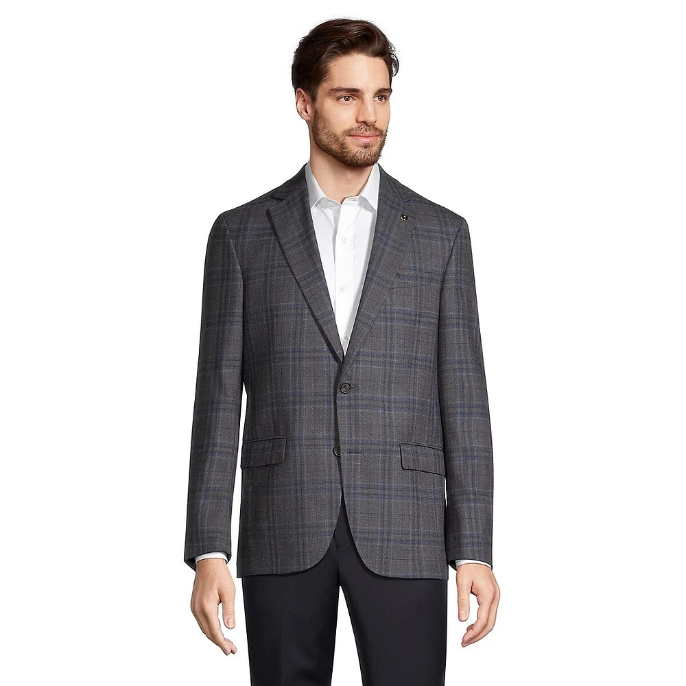 Jake Modern-Fit Wool Large Plaid Sport Coat