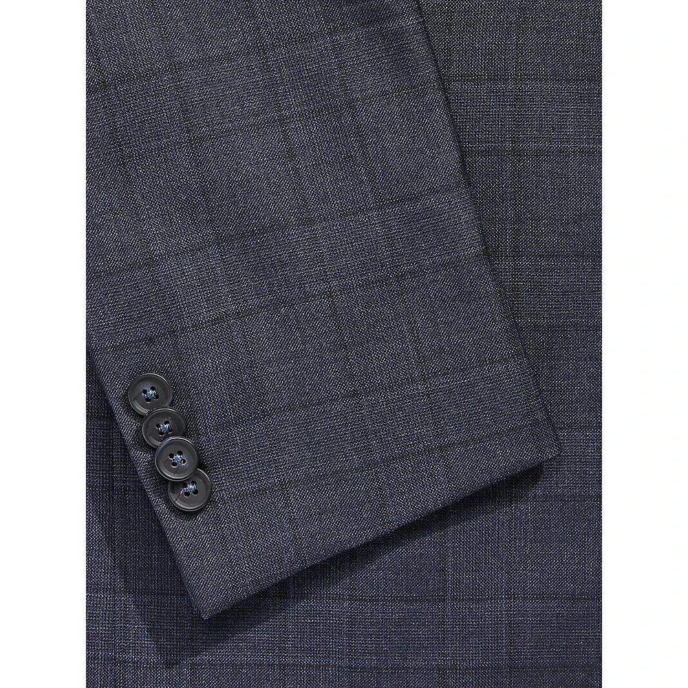 Joe Modern-Fit 100's Wool Prince Of Wales Check Suit