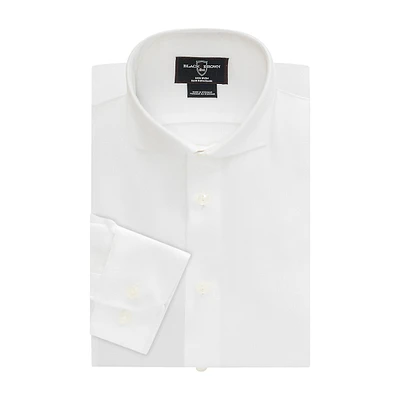 Modern-Fit Micro-Herringbone Dress Shirt