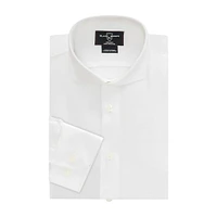 Modern-Fit Micro-Herringbone Dress Shirt