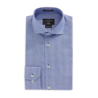 Tailored-Fit Non-Iron Glen Plaid Dress Shirt