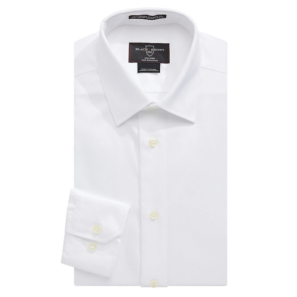 Chemise habillée étroite en sergé sans repassage