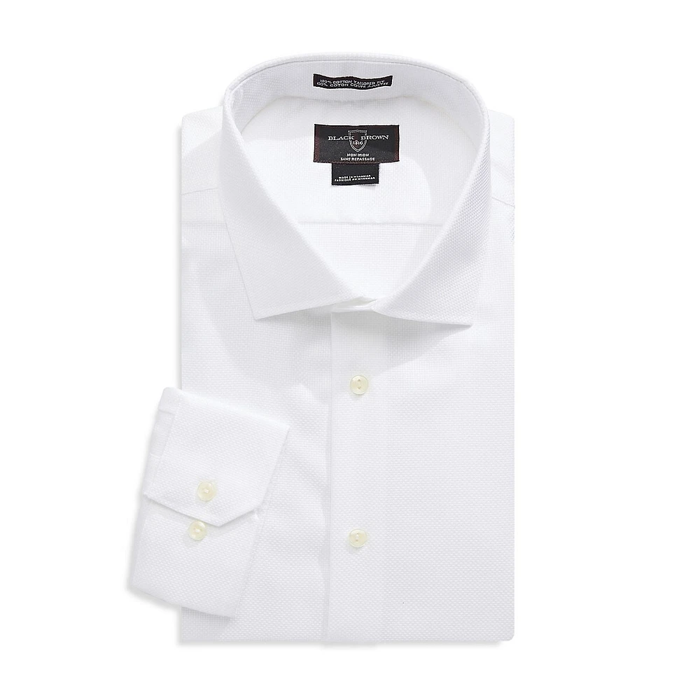 Slim-Fit Non-Iron Textured Dress Shirt