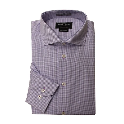 Moderate-Fit Non-Iron Mini Houndstooth Dress Shirt