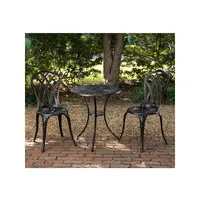 Ensemble table bistrot et chaises Paradise en aluminium moulé, trois pièces