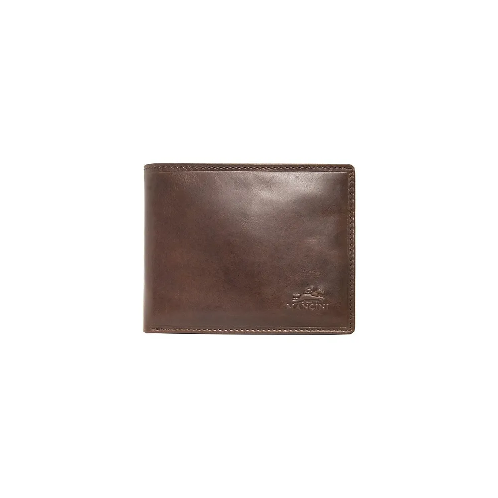 Mancini Monterrey RFID Zippered Wallet with Removable Passcase Brown