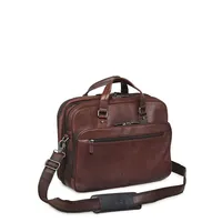 Buffalo Expandable Double-Compartment Leather Briefcase