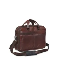 Buffalo Expandable Double-Compartment Leather Briefcase