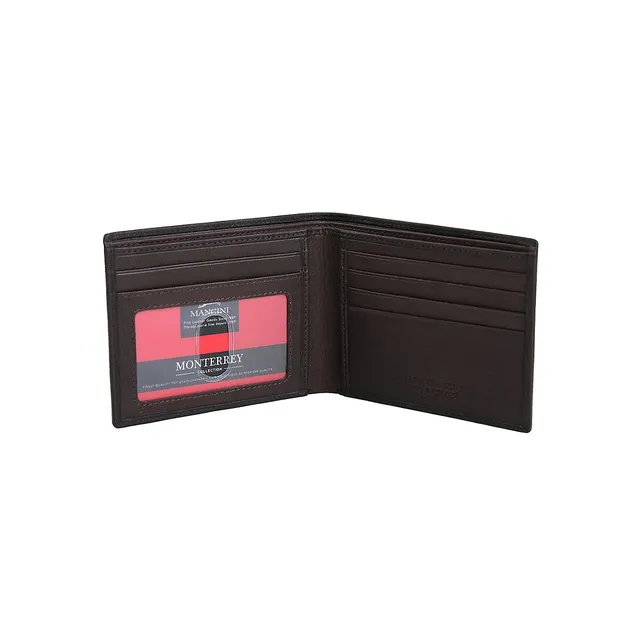 Guess Men's Leather Mesa Billfold Wallet - Black/Red