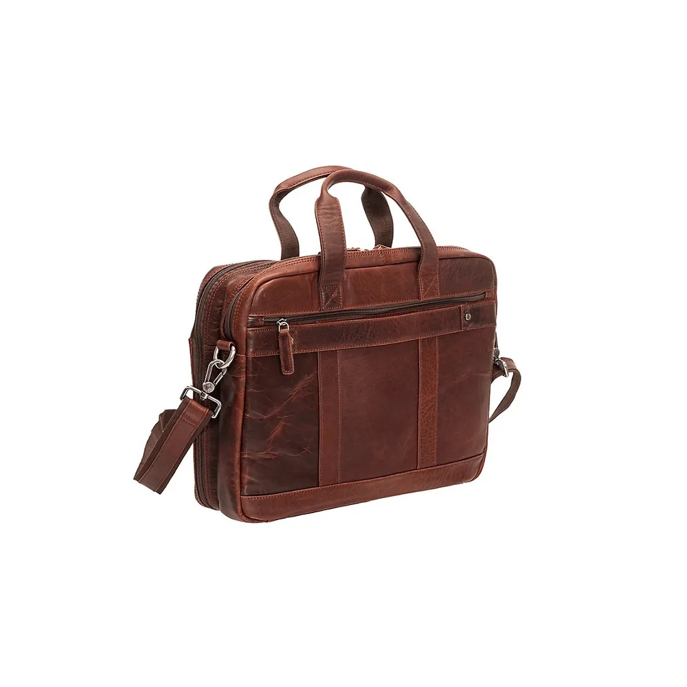 Mancini Signature Double Compartment Laptop Briefcase