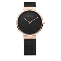 Black Analog Classic Stainless Steel Bracelet Watch