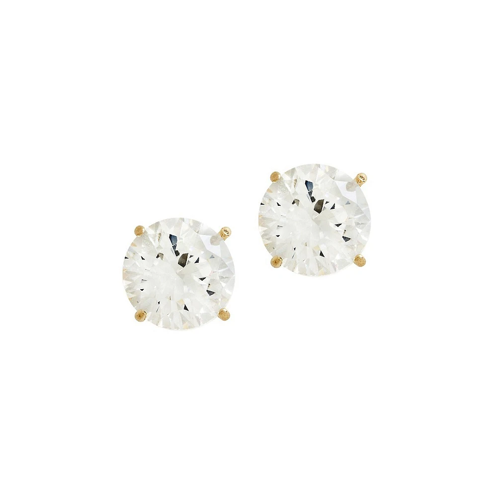 14K Yellow Gold Cubic Zirconia Earrings