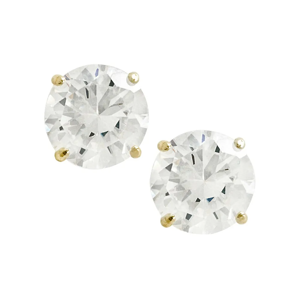 14K Yellow Gold Cubic Zirconia Earrings