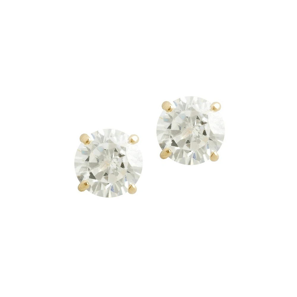 14K Yellow Gold Cubic Zirconia Earrings