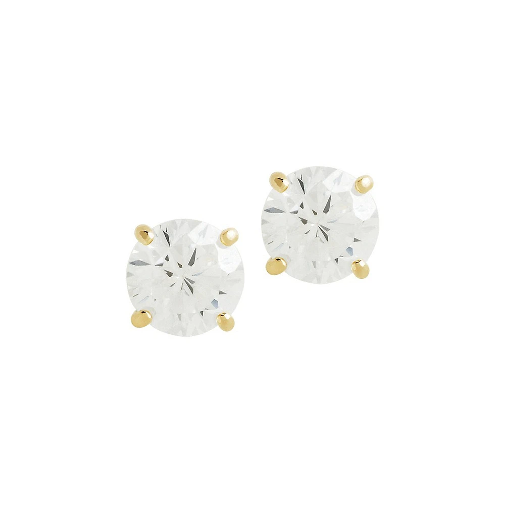 14K Yellow Gold Cubic Zirconia Earrings