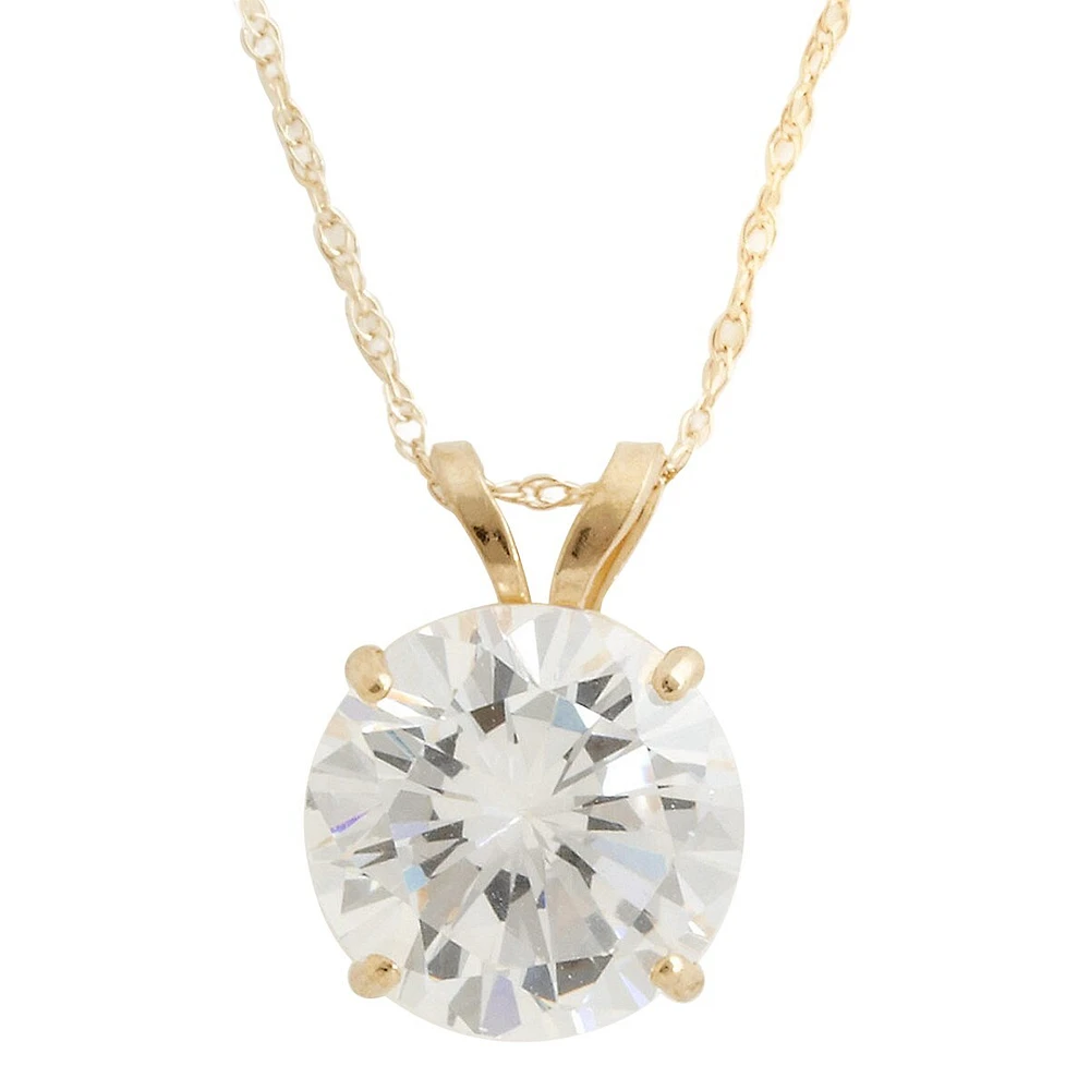 14K Yellow Gold Cubic Zirconia Cast Pendant