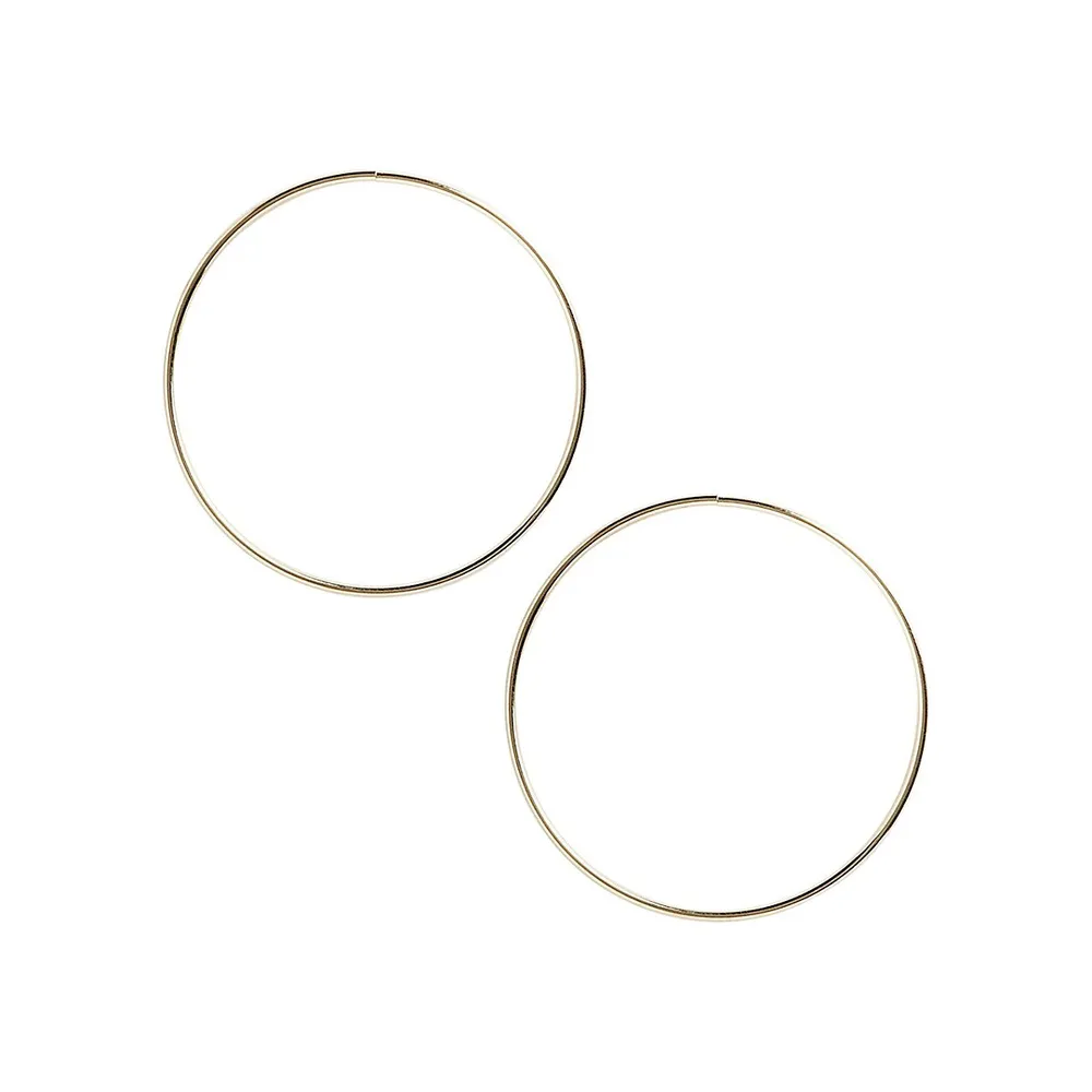 14K Yellow Gold 27mm Endless Hoops