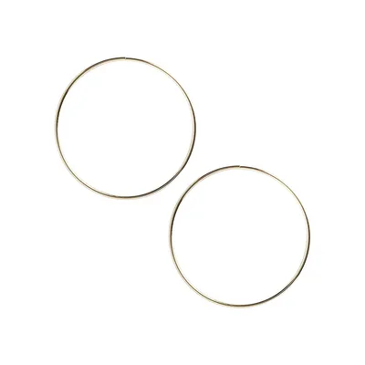 14K Yellow Gold 27mm Endless Hoops