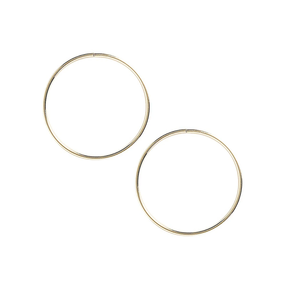 14K Gold 18mm Endless Hoops