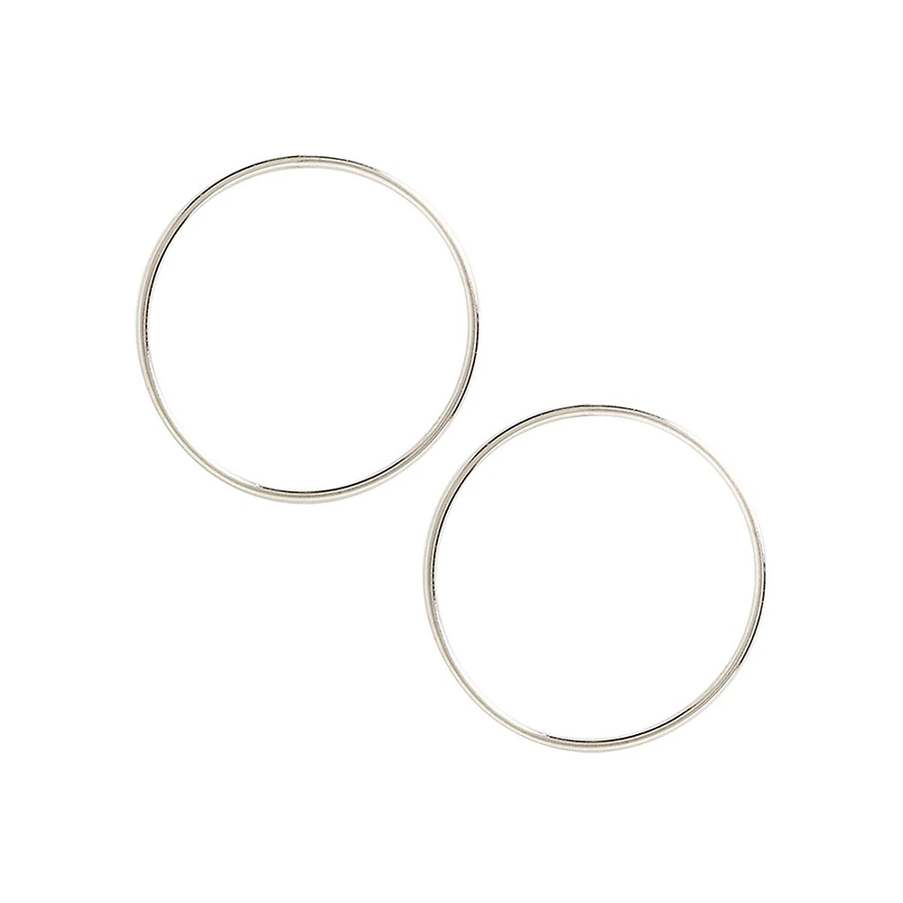 Anneaux d'oreilles de 18 mm en or blanc 14 k