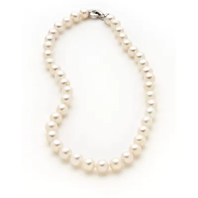Sterling Silver & 9.5-10.5MM Pearl Strand Necklace