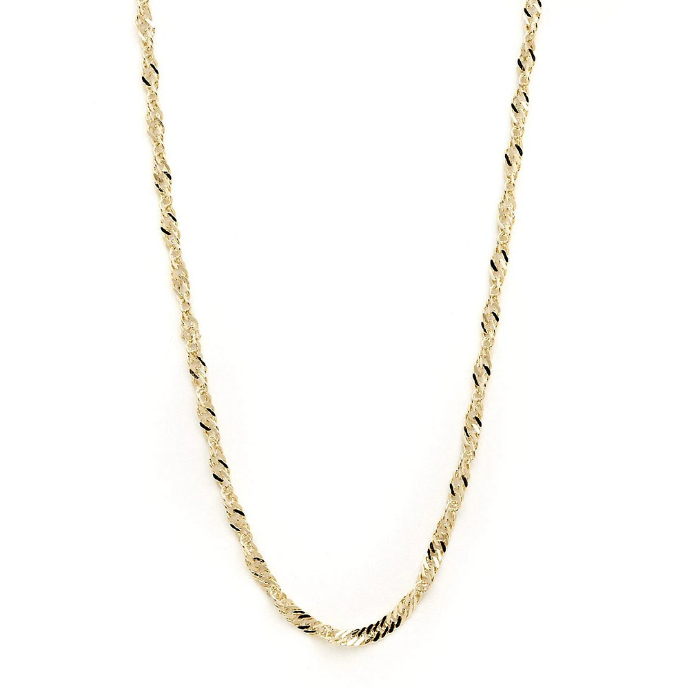 14K Yellow Gold Singapore Chain Necklace