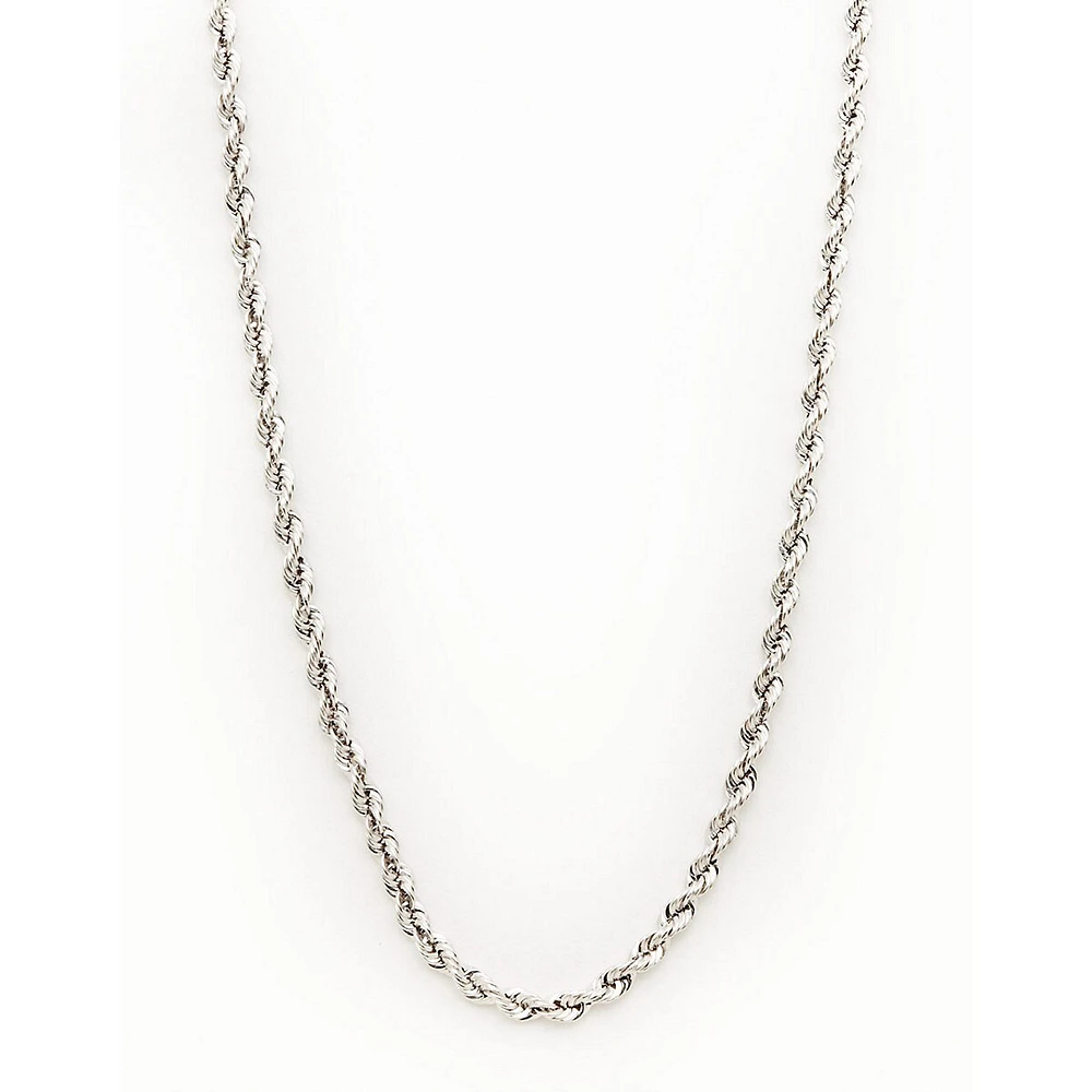 14K White Gold Rope Chain