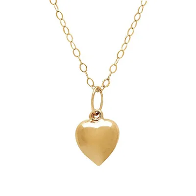 Kid's 14K Yellow Gold Heart Pendant Necklace