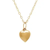 Kid's 14K Yellow Gold Heart Pendant Necklace