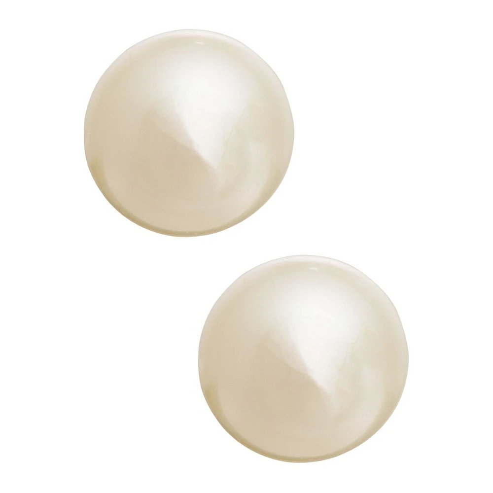 Kid's 14K Yellow Gold & 4MM White Pearl Stud Earrings