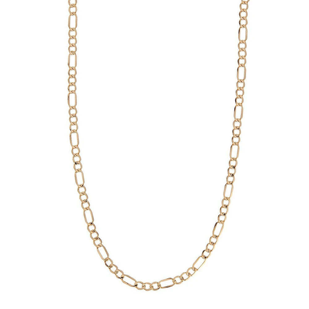 10Kt Yellow Gold Hollow 20 inch Figaro Link Chain With Lobster Clasp Closure