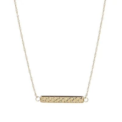 14K Hollow Straight Bar Neck Pendant