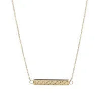 14K Hollow Straight Bar Neck Pendant