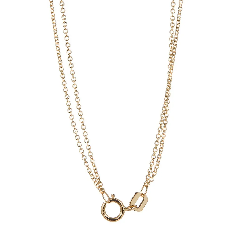 14K 2 Strand Small Loveknot Slide Necklace