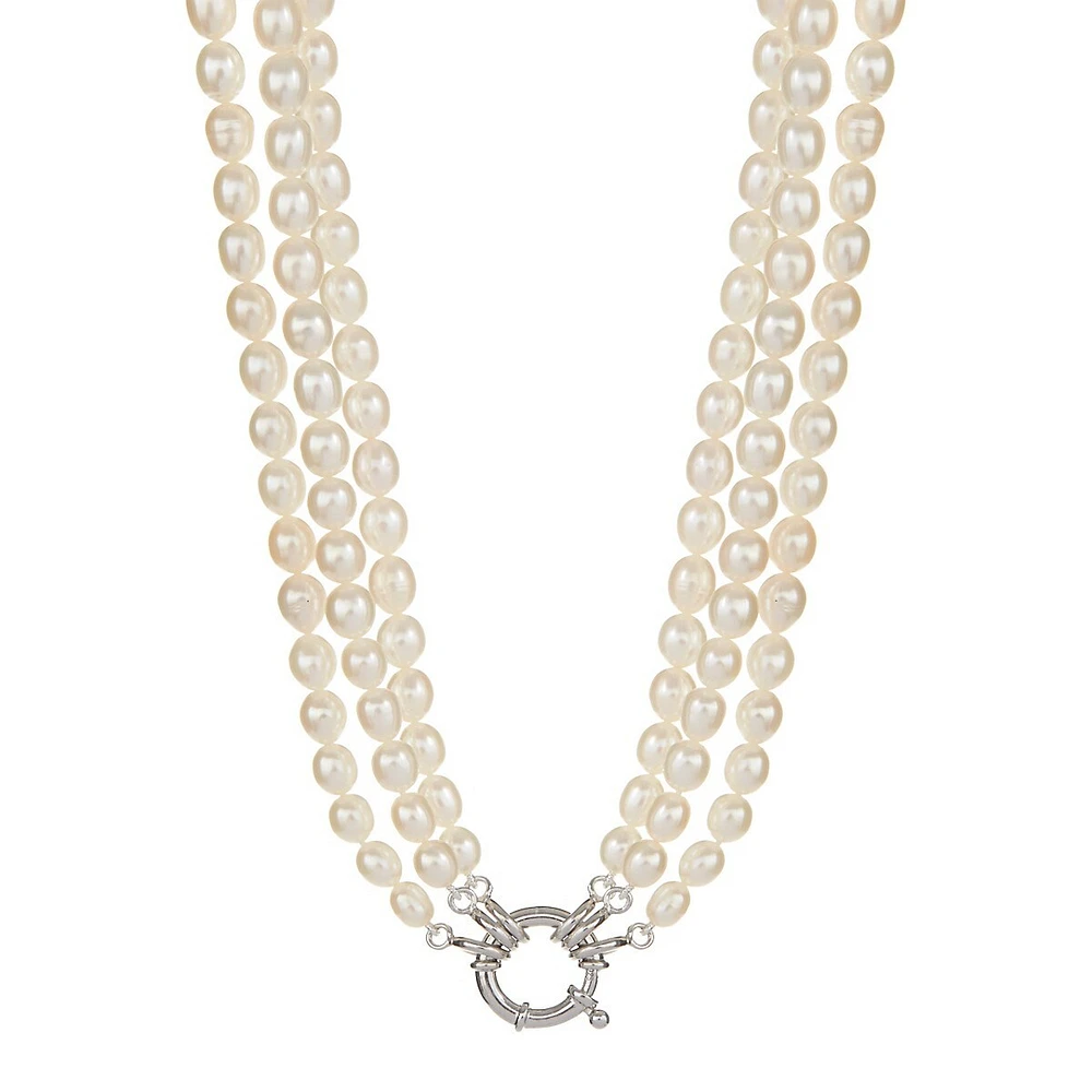 3 Row Pearl Necklace