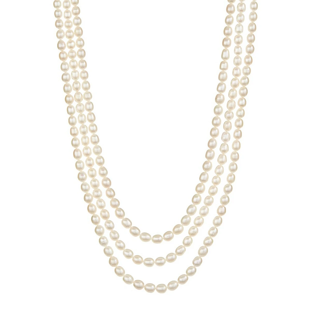 3 Row Pearl Necklace