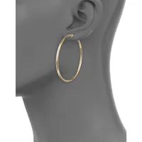 14K Yellow Gold Tube Hoop Earrings