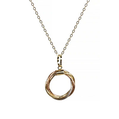 14K Tri-Colour Gold Pendant Necklace