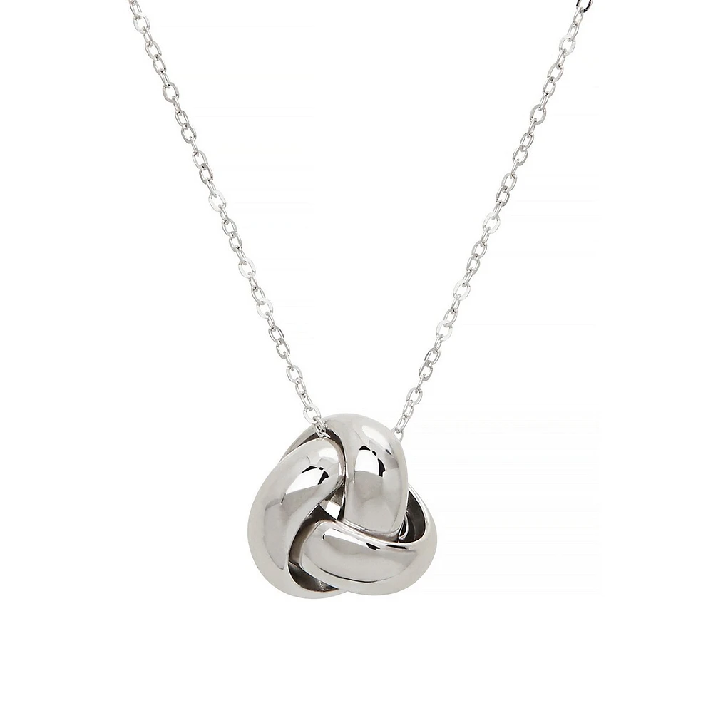 14K White Gold Knot Necklace