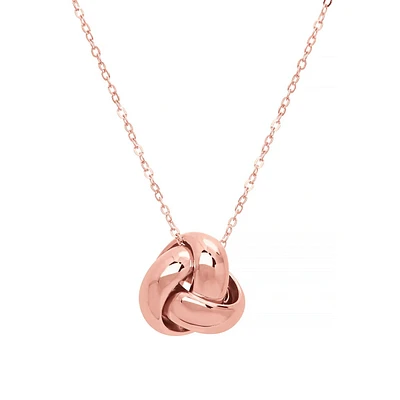 Collier à pendentif en forme de nœud en or rose 14 K