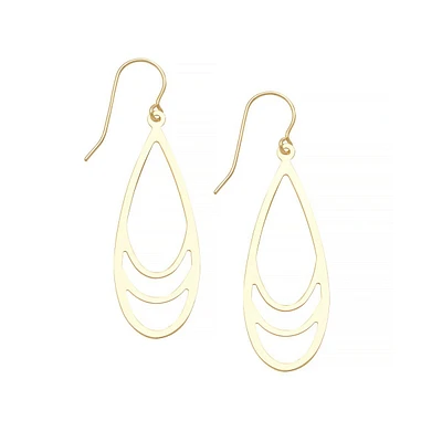 Pendants d'oreilles ouverts en forme de goutte en or jaune 14 K