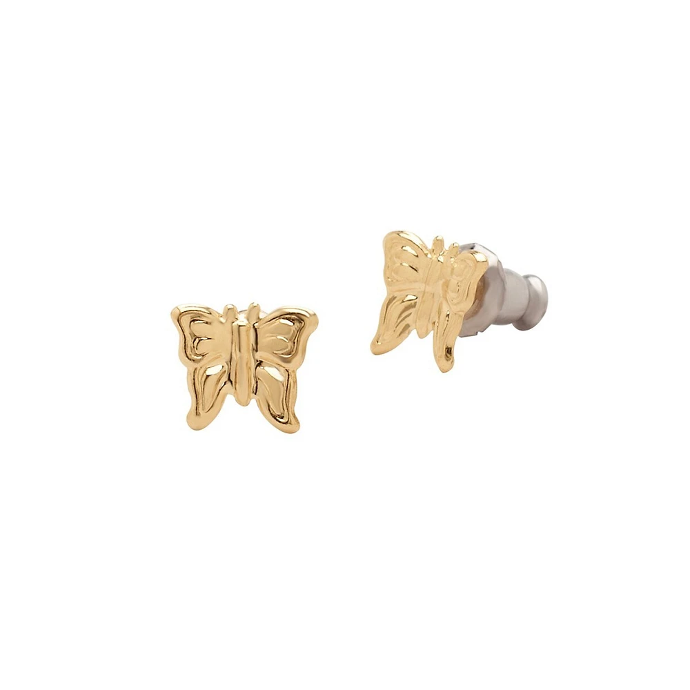 Kid's 14K Yellow Gold Butterfly Earrings