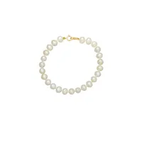 Kid's 5MM White Freshwater Pearl &14K Yellow Gold Bracelet